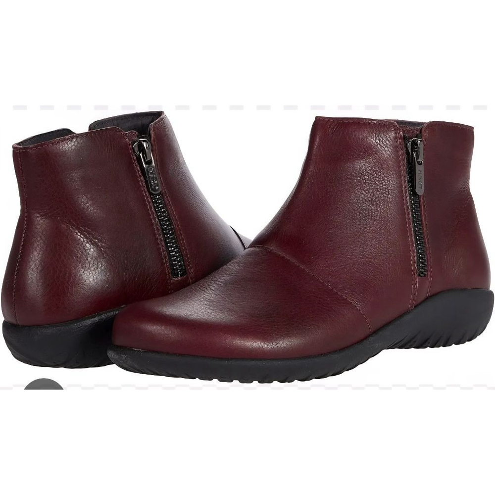 NAOT Wanaka Double Zip Burgundy Leather Ankle Boots & Booties Size 38 7